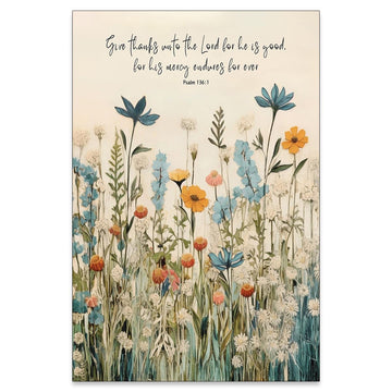 Religious Christian Wildflower Wall Art Bible Verse Scripture Poster Vintage Botanical Canvas Prints Bedroom Gallery