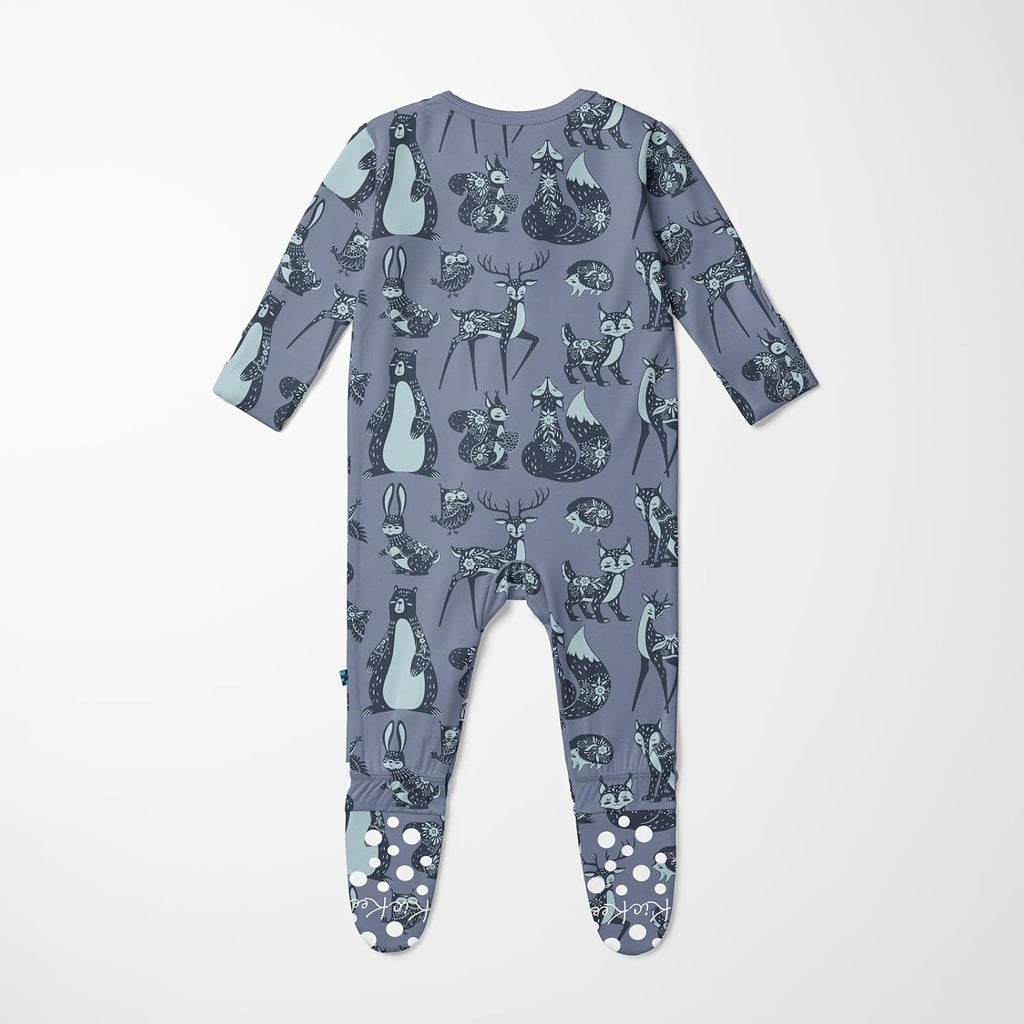 Zip-Up Footie for Babies & Toddlers - Viscose from Bamboo Sleepwear with Built-In Hand Covers and Grippy Feet