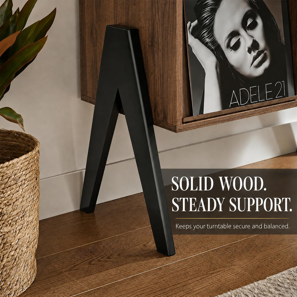 Record Player Stand with Vinyl Storage Cabinet, 32'' Mid Century Modern Turntable Console Table for Albums Display