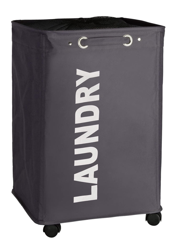 Quadro Laundry Basket with Wheels, Rolling Laundry Bin with Lid, Slim Laundry Hamper, Laundry Sorter, Clothes