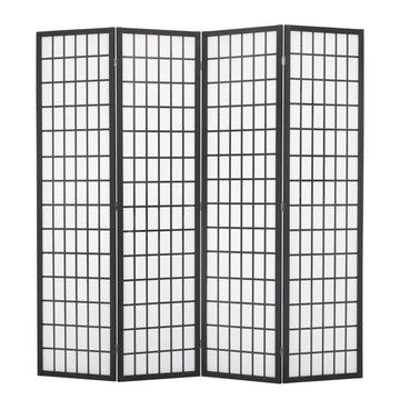Room Divider 4 Panel Oriental Shoji Screen 6Ft Folding Privacy Divider Wall Divider Portable Freestanding Partition