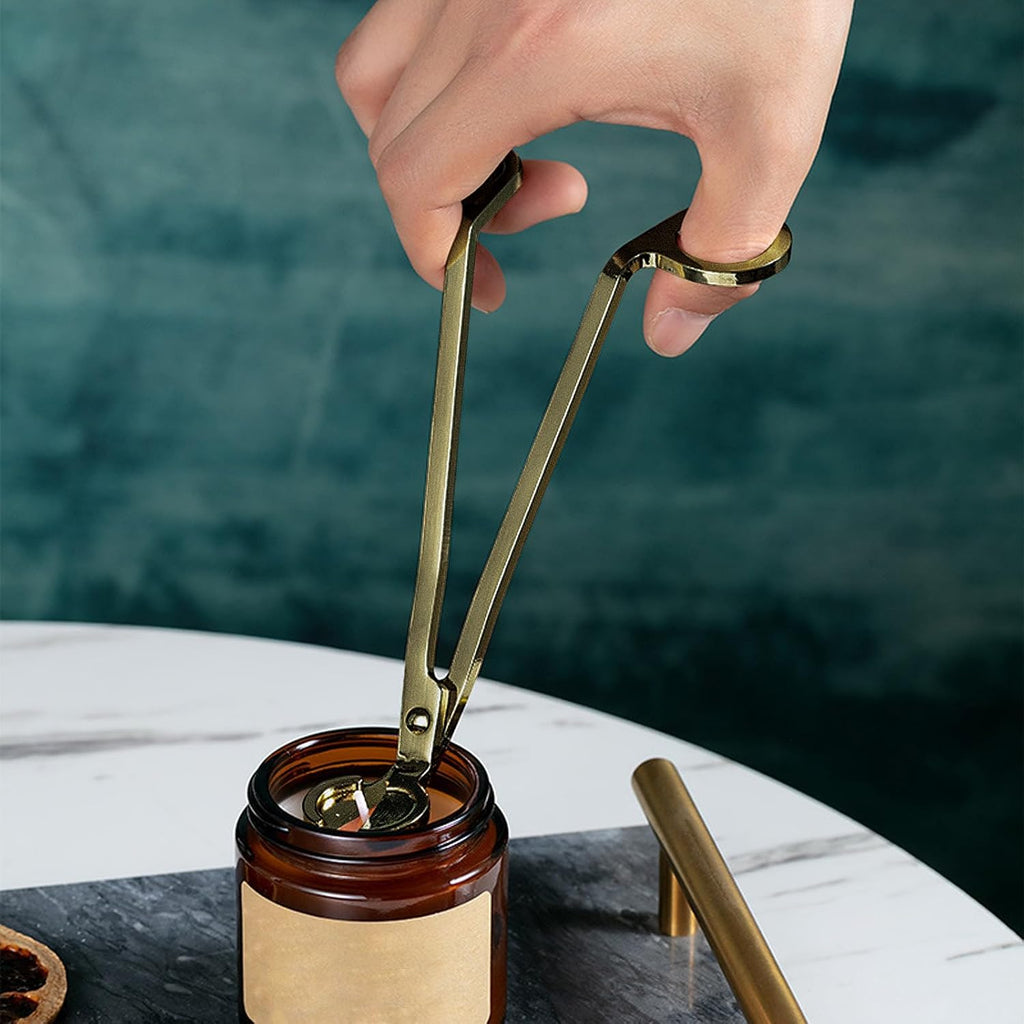 4 in 1 Candle Accessory Set, Candle Snuffer, Candle Wick Cutter, Candle Dipper, Storage Tray Plate, Candle Care Kit