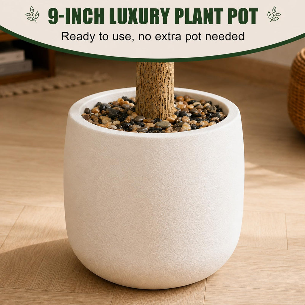 6FT Olive Trees Artificial, Large Faux Olive Tree with White Tall Planter, Faux Tree Indoor with Lush Lifelike Fruits