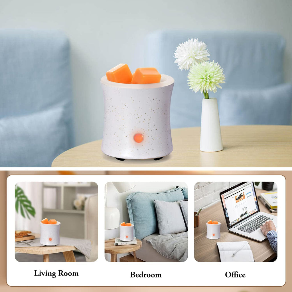 3 in 1 Ceramic Wax Melt Warmer with 4 Timer and Silicone Dish