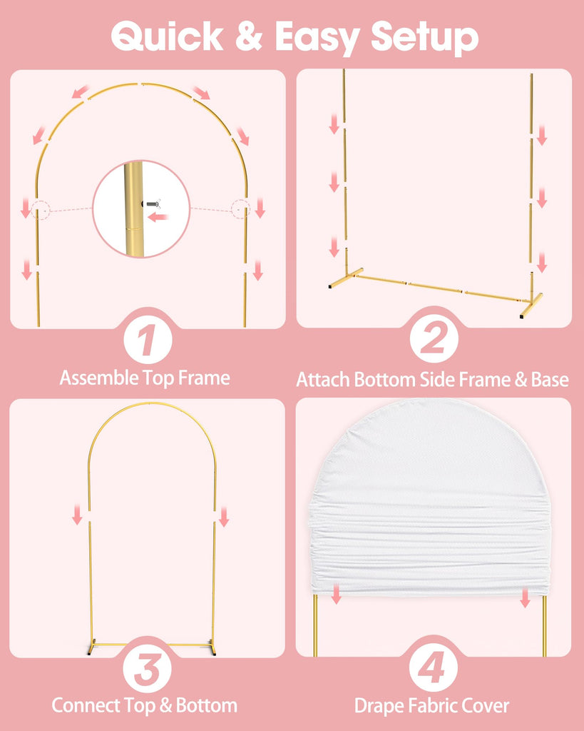 And Cover Set, Metal, 7.2 ft, White