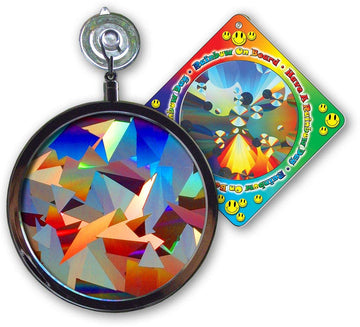 Prism Suncatcher for Window, Crystal Pattern, Includes a Bonus Rainbow on Board, Made in USA