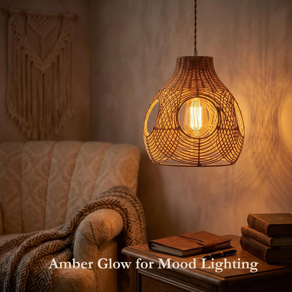 Dimmable ST64 Incandescent Edison Light Bulbs, Vintage Amber 40W E26 4-Pack