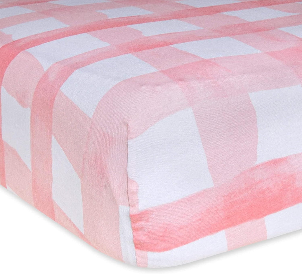 Unisex Baby Gift Set - Crib Sheet, Changing Pad Cover & Burp Cloths, 100% Organic Cotton Essentials Bundle