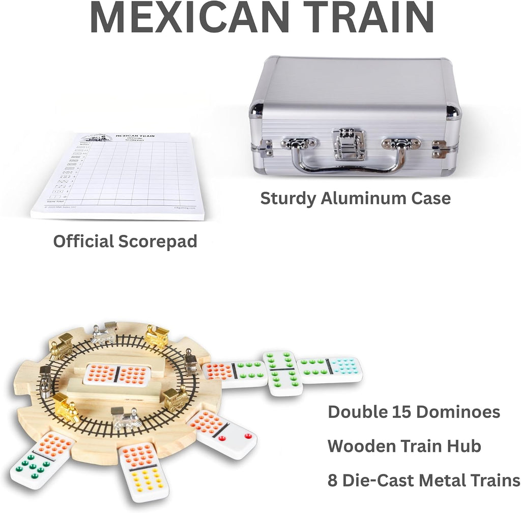 Mexican Train Dominoes Set Double 15 Color Dots