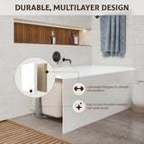 60 in x32 in Acrylic Drop-In Bathtub, Glossy White Recessed Soaking Tub with Single Apron, Right Drain and Integral