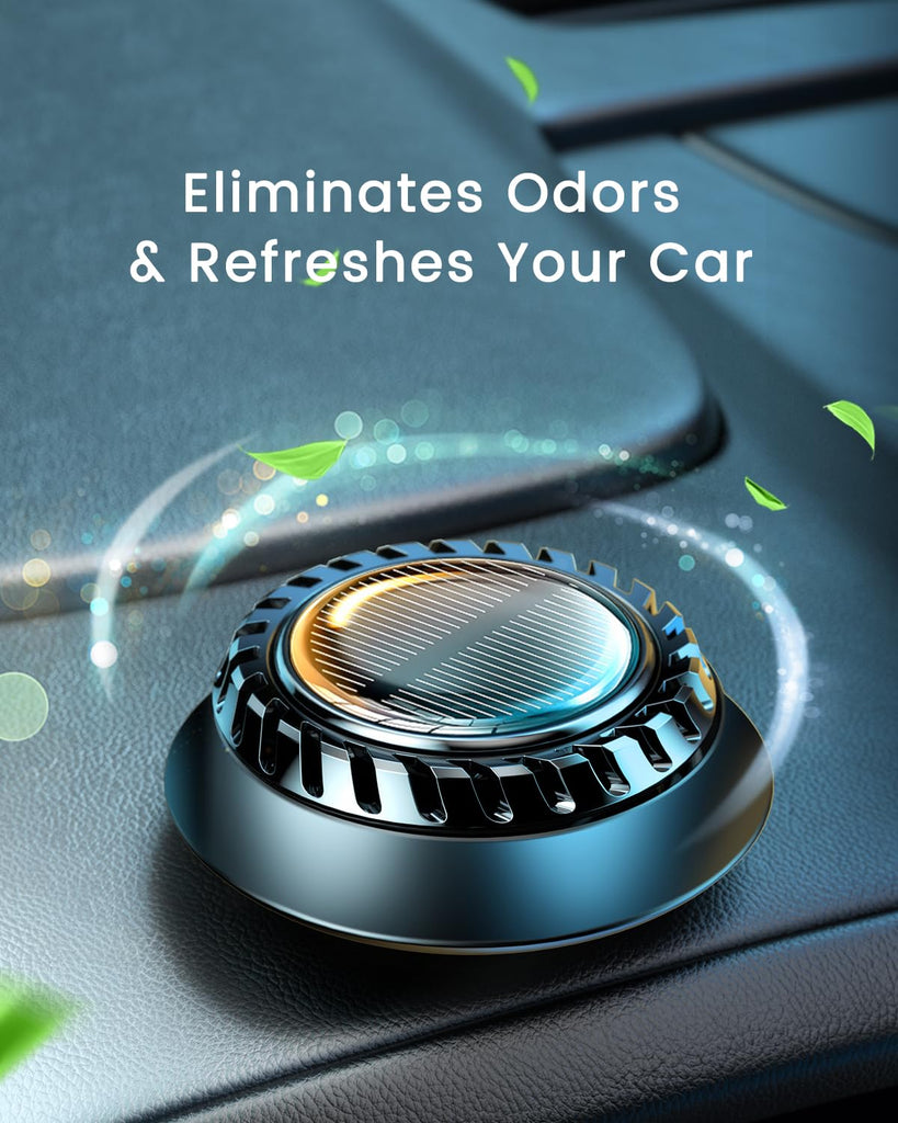 Solar-Powered Car Aromatherapy Diffuser, DIY Essential Oil Car Freshener, Rotating Auto Air Freshener No Oil
