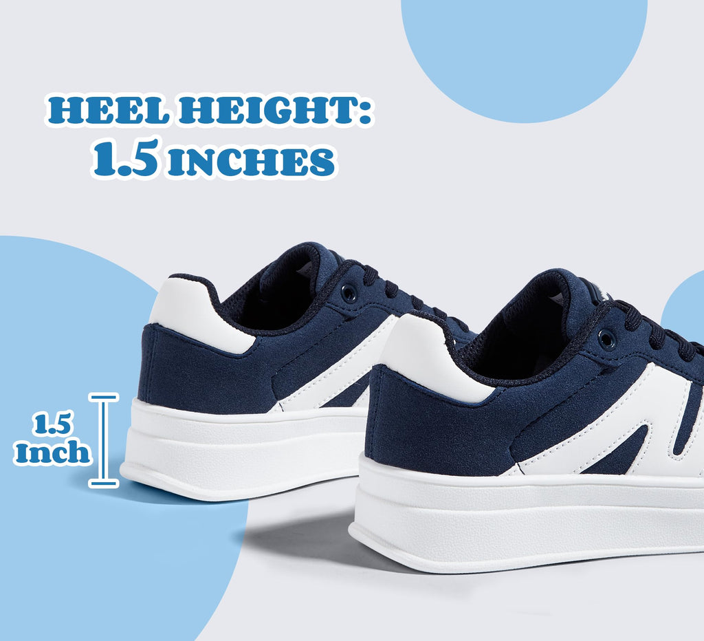 Boys Girls Platform Sneakers, Navy, 3