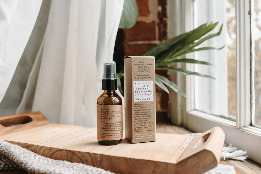 Relaxing Pillow Mist | Lavender Chamomile Linen Room Spray for Pillows, Bedding and Linens, Botanical Home Fragrance - Set of 2