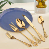 Retro Royal Gold Silverware Set With Gift Box For 8 Cutlery Set Utensils Stainless Steel Flatware 40 Pieces Kitchen