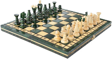Wooden Chess Set Paris Apple Wooden International Board Vintage Carved Pieces - 14 inches
