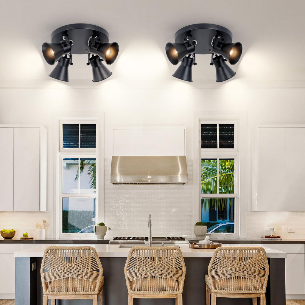Kitchen Lighting Fixtures Ceiling, Adjustable Track Lighting Fixtures, Morden Black Directional Ceiling Light