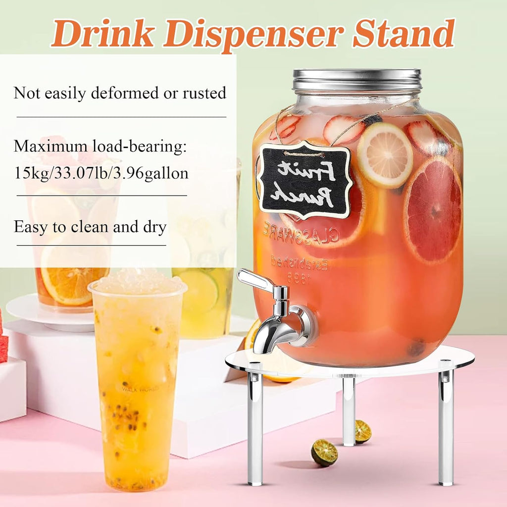 Acrylic Water Dispenser Stand, Fit Max 7.87" Dia of Glass Drink Dispenser - Set of 2