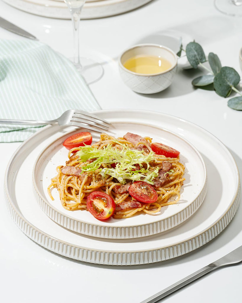 Dinnerware Sets, Plates and Bowls Sets (10.5" Dish + 8" Dish + 6" Bowl) for 4, Microwave and Dishwasher Safe, Ceramic