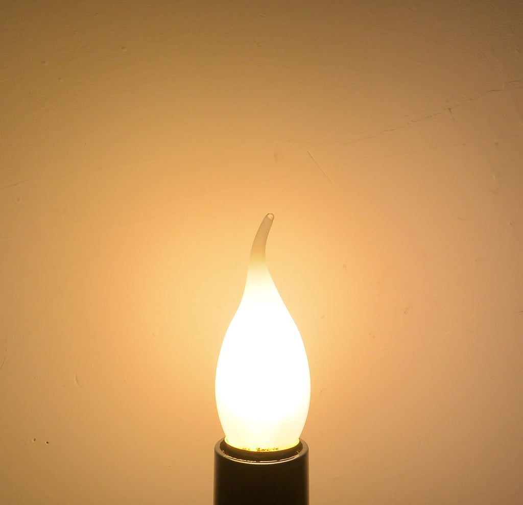 C35 2W(25W Incandescent Equivalent) LED Candelabra Bulb, Dimmable, LED Filament Lamp, Warm White Light 2700K, Frosted