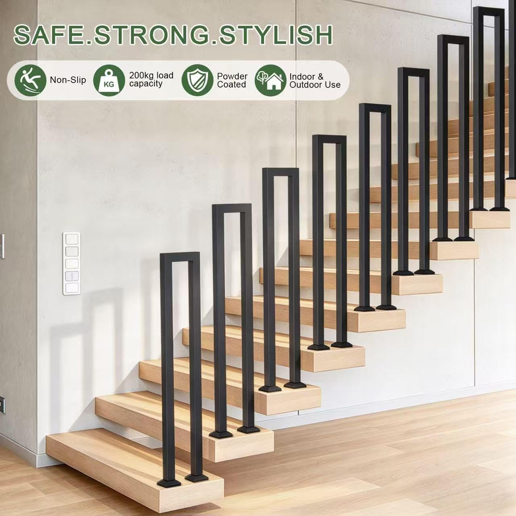 Home Front Step Hand Railing U Shaped Handrail, Indoor Stair Railing, Matte | Casa Home Living
