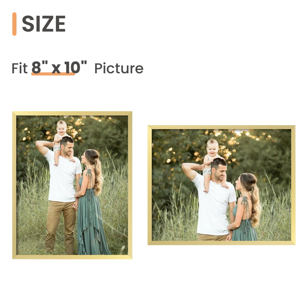 8x10 Picture Frame Glass, Thin Border, White Photo Frames, 3Pcs