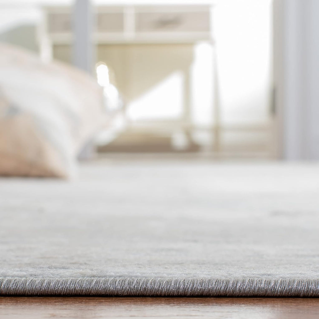 Brentwood Collection Area Rug - 5'3" x 7'6", Grey & Beige, Medallion Distressed Design, Non-Shedding & Easy Care