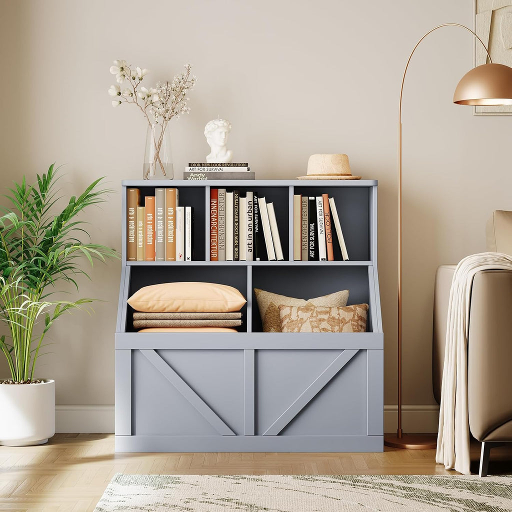 Kids Toy & Book Storage Cabinet, Multi-use Toddler Book Toy Organizer, Suitable for Kid Bedroom Playroom Nursery