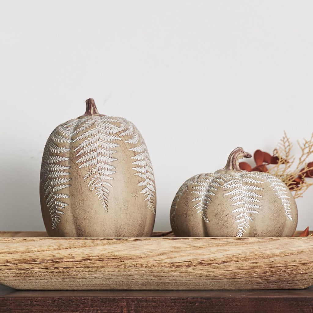 Fall Pumpkin Decorations, Faux Pumpkins Fall Decor - Set of 2