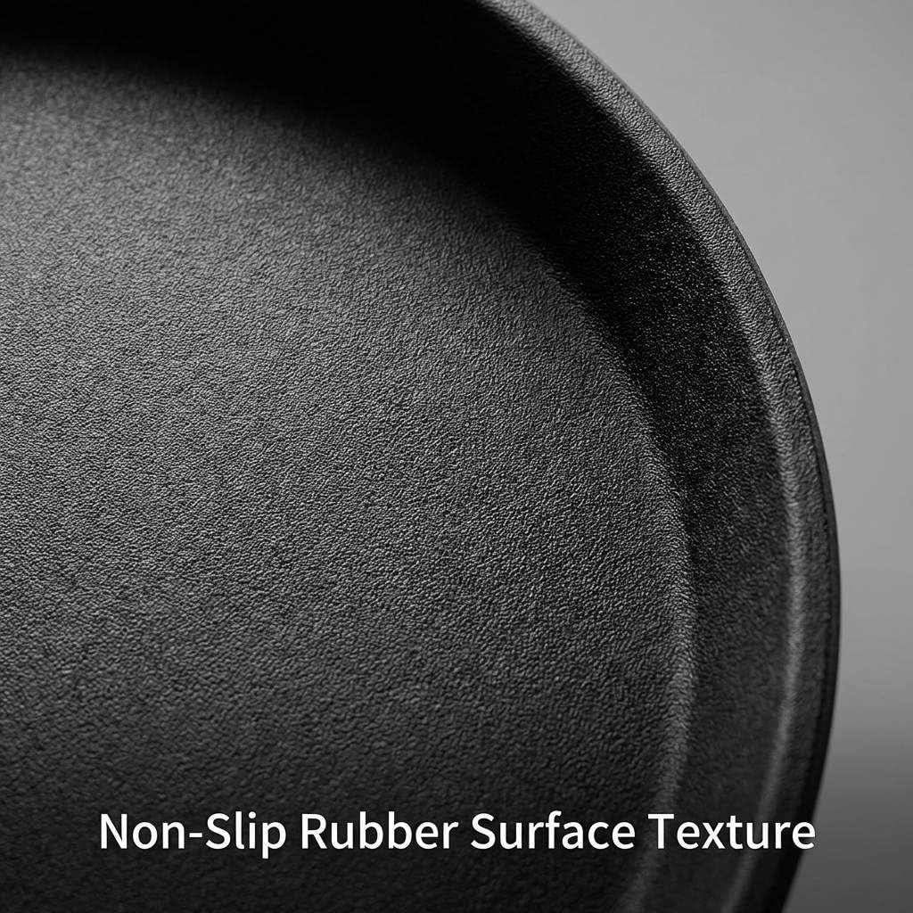 14-Inch Round Non-Slip Serving Tray Set - 4Pack Rubber Surface Drink & Meal Carrier, Café & Catering
