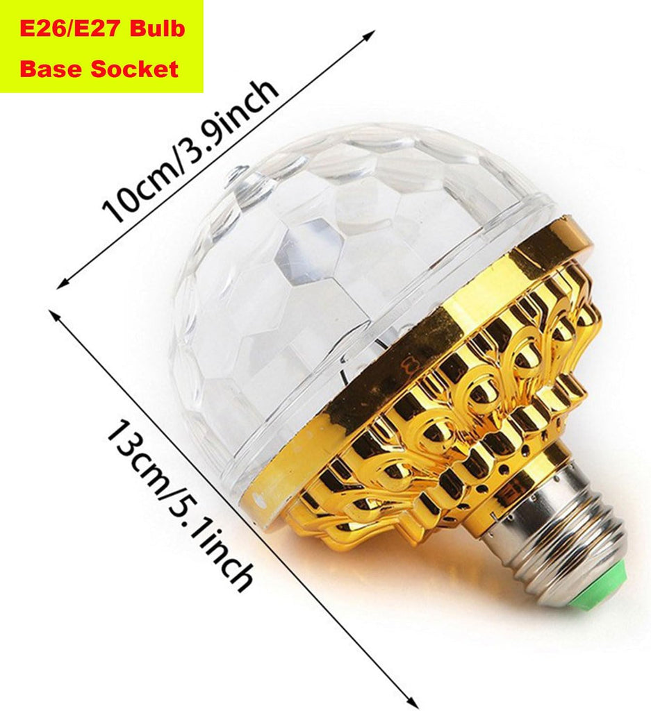 Colorful Magic Rotating Ball Light, AC 85-265V E26/E27 LED Disco Ball Light, RGB Disco Light Bulb, Multi-Colored Dj