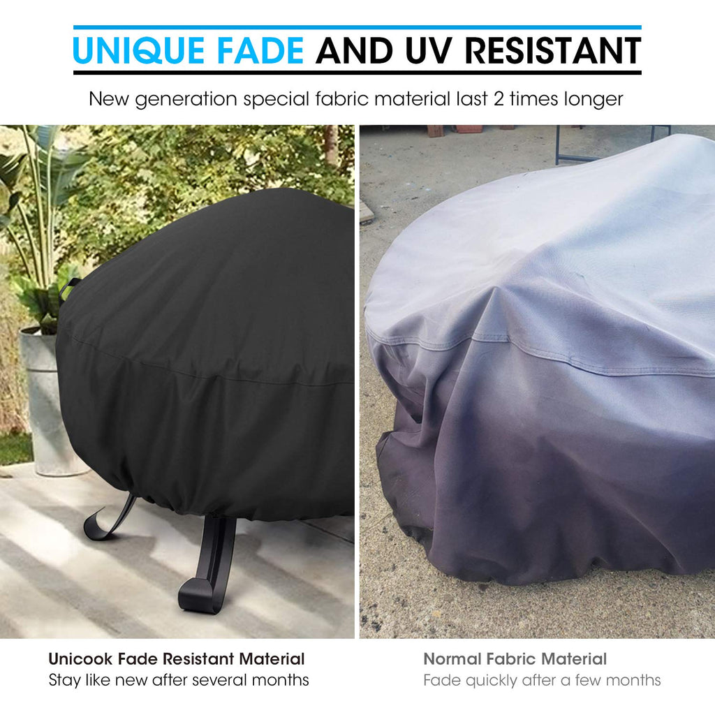 Outdoor Fire Pit Table Cover 32"Dia x 14"H, Patio Fireplace Cover