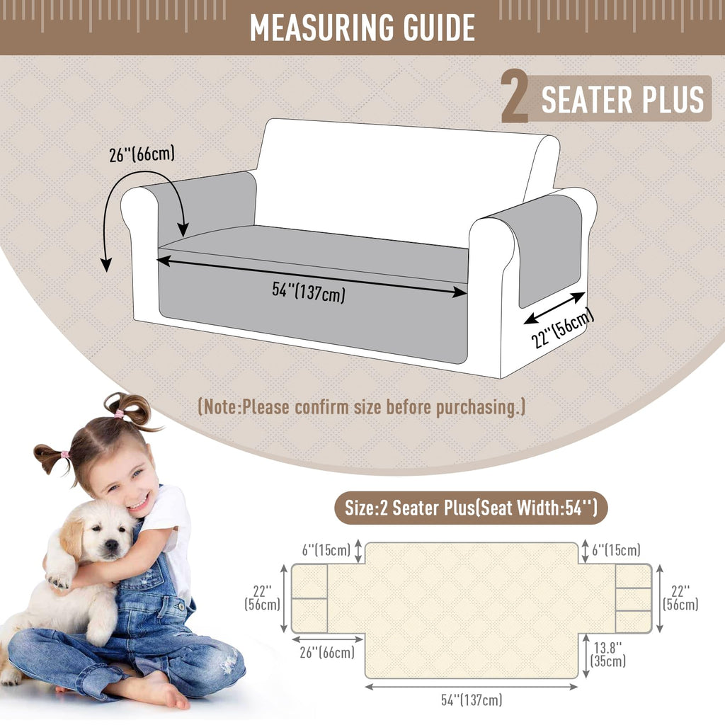 Waterproof Loveseat Covers for Dogs, Non Slip Couch Cover, 54''
