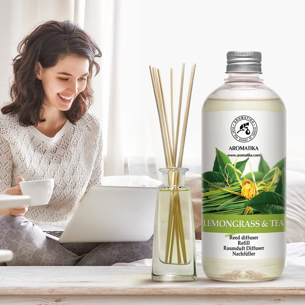 Reed Diffuser Refill Lemongrass - Tea 17.0 Fl Oz - Scented Diffuser - Room Diffuser Refill with Scent - Room
