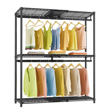 X1 Plus Expandable Heavy Duty Clothes Rack, Clothes Organizer Black