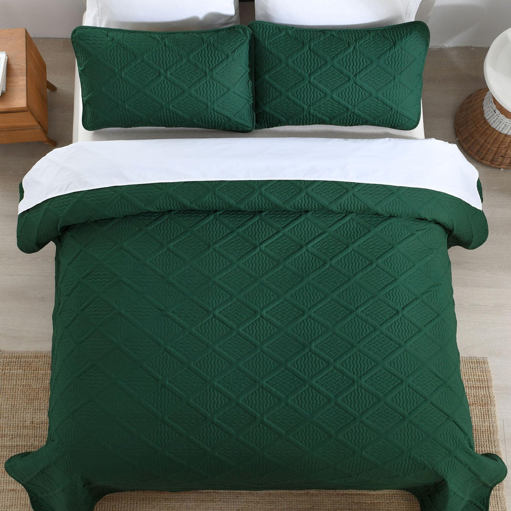 Christmas Bedding Set, Quilts King Size, Emerald Green Bedspread