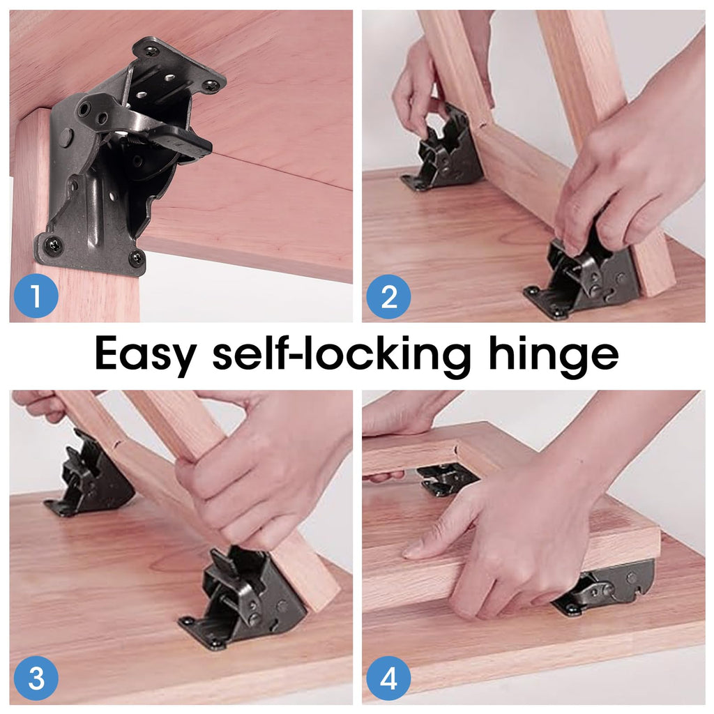 12 Pack Locking Hinge for Folding Table Brackets(Black)