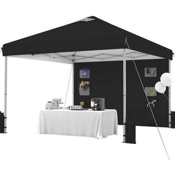 10x10 Pop Up Canopy Tent with Sidewall, Vendor Booth Shelter