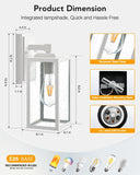 Outdoor Lights for Porch, White Outdoor Wall Lights Wall Mount, Waterproof Outdoor Lights for House with Tempered Seed Glass, Garage Light for House, Garden, Patio A123-B0C743F73G