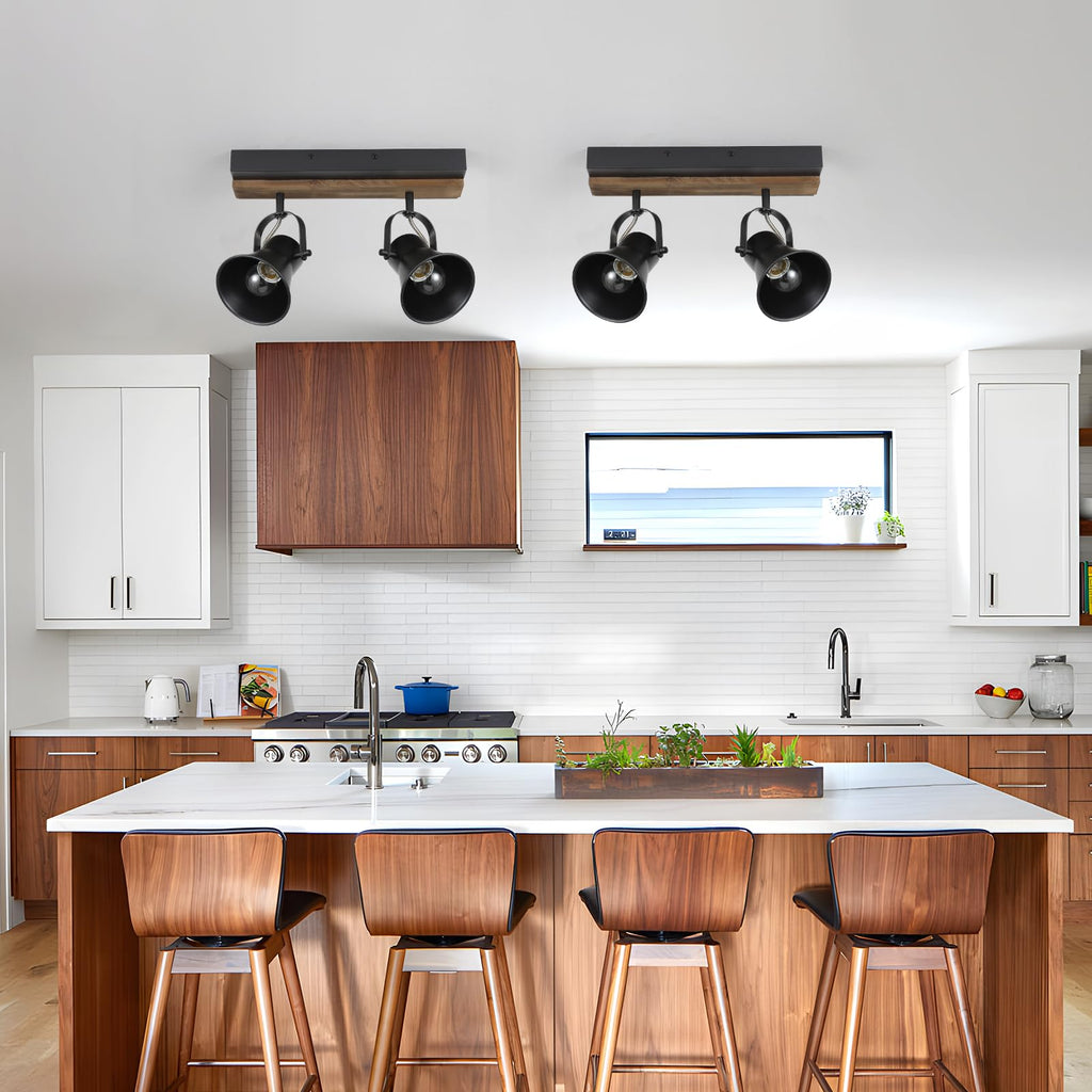 Track Light Fixtures, Adjustable Ceiling/Wall Mount, Industrial Black Kitchen Track Lighting
