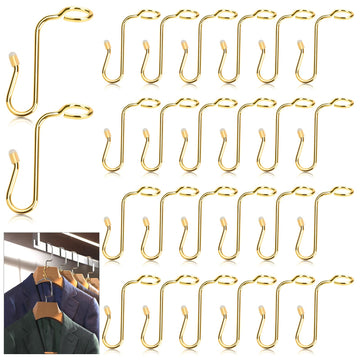 50 Pieces Hanger Connector Hooks Metal Hanger Extender Hooks Stable Clothes Hangers Connector for Different Clothes