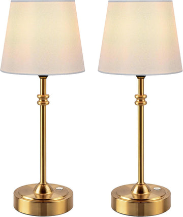 Cordless Table Lamps Set of 2 - Battery Powered Lamp, 4000mAh Rechargeable, Stepless Dimmable, Wireless Lamp