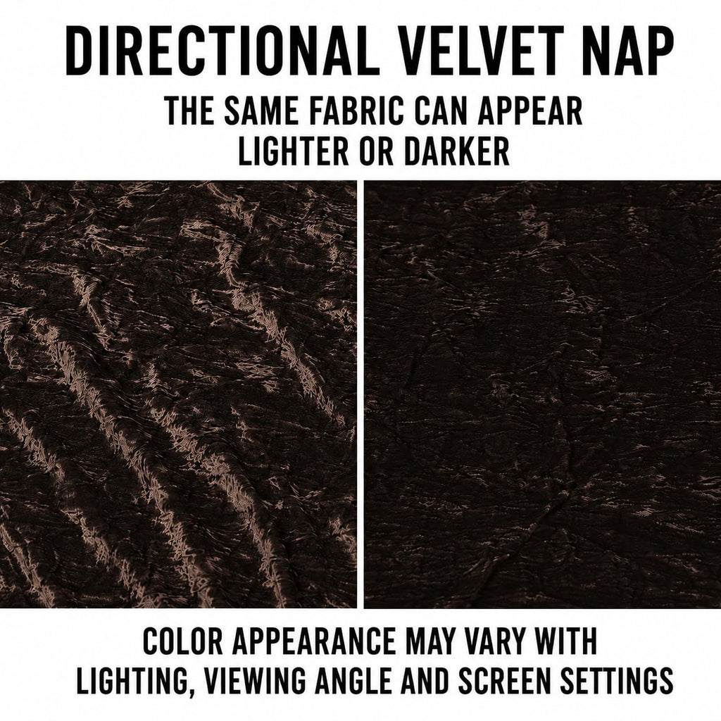 Espresso/Brown - Luxurious Crushed Velvet by - 55/56" Wide, Sold by the Yard, Premium Fabric