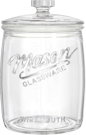 1 Gallon Glass Cookie Jar with Airtight Lid, Wide Mouth Canister