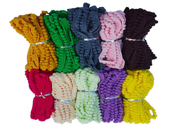 Mini Pom Pom Fringe Trim 10 Colors 5mm for Decoration DIY Crafts Sewing (3011 Mixed Color 11, 5mm,10 Yards) - 10 Yards