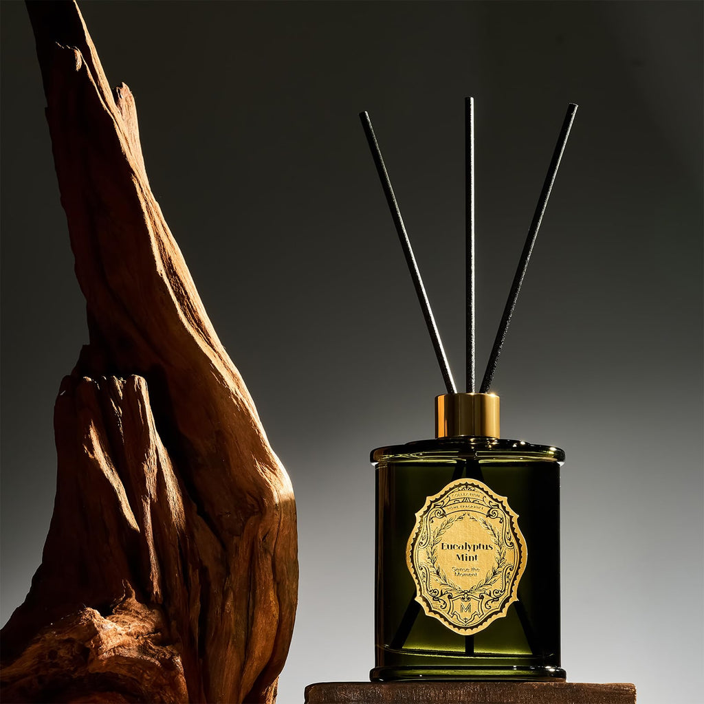 8.4 oz Large Reed Diffuser | Eucalyptus Mint Scent Oil Diffuser with Sticks | Bedroom Bathroom Living Room Decor