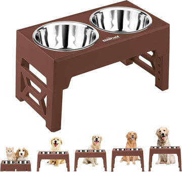 Elevated Dog Bowls, 2 Stainless Steel Bowls (2-Year Warranty)