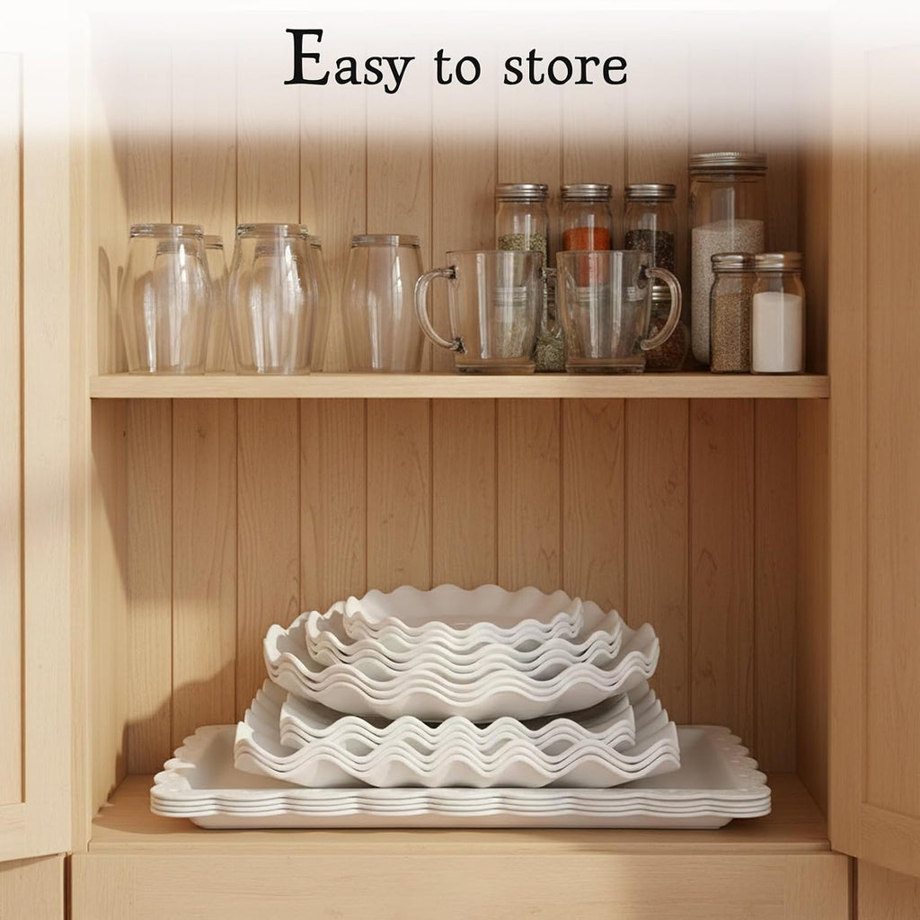 Cake Stand Set of Cupcake Stand, Tray & Table Cloth (White) - Set of 11