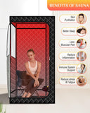Smartmak Portable Sauna with Infrared 660nm Red Light Therapy Lamp for Home Relaxation