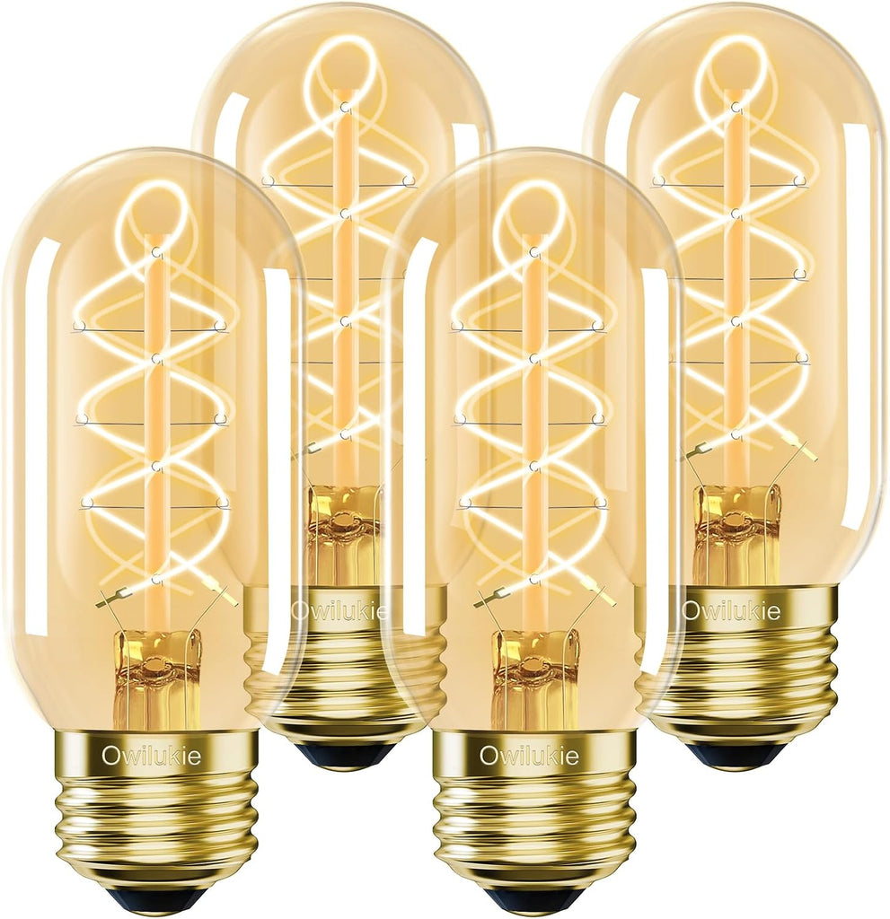E26 LED Bulb 6W Equivalent 60 watt, Vintage Edison Bulbs, Warm White 2700K Amber E26 Edison Bulb dimmable,Tubular T14