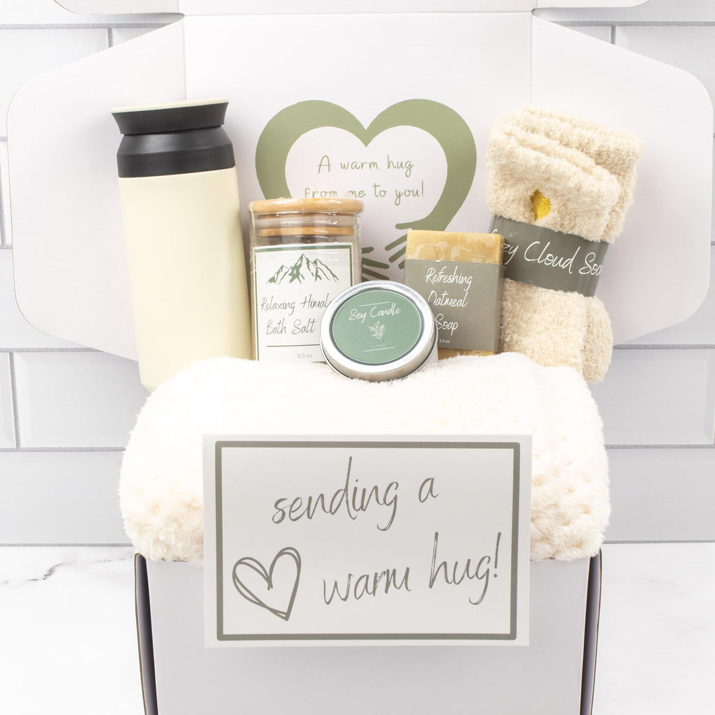 A Warm Hug Gift Box for Women - Cozy, Relaxing Self Care, Get Well, Sympathy, Thinking of You - Thoughtfully Curated